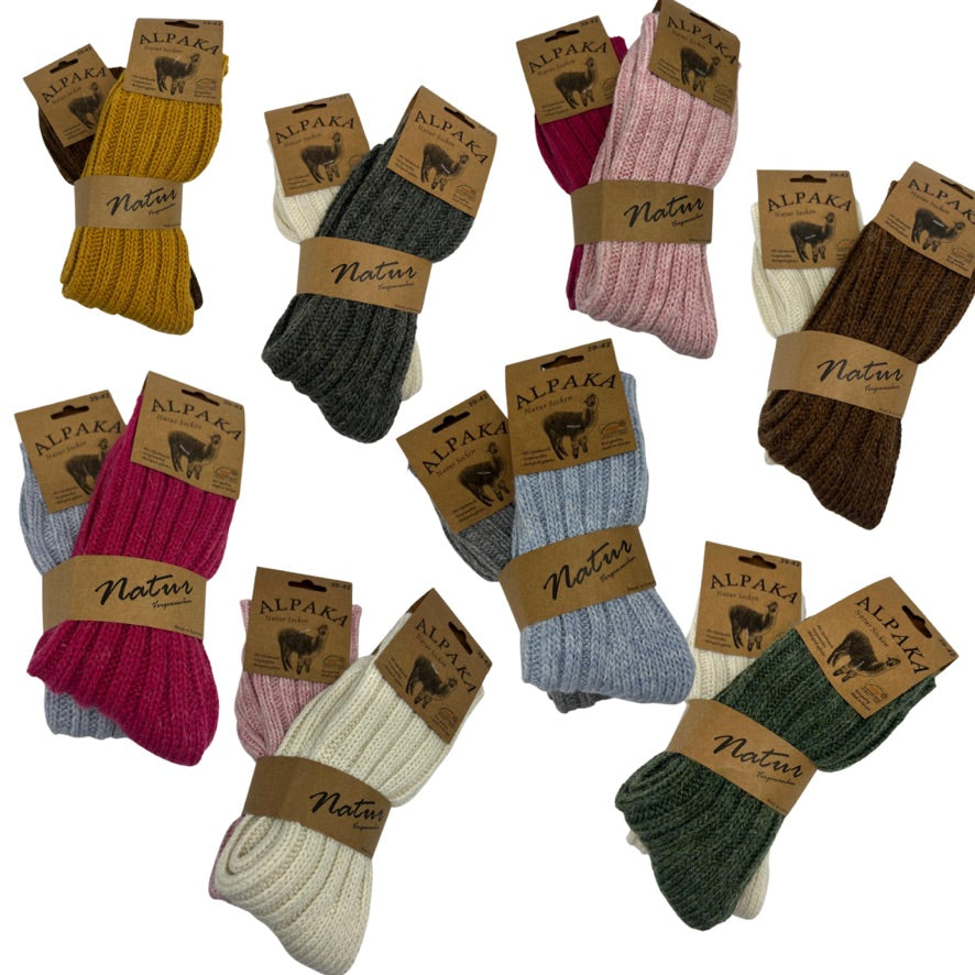 2 Paar Alpaka-Socken Für Damen & Herren – Dünn, Weich, In Braun/Grau, Größe 35–46, Aus ökologischer Wolle