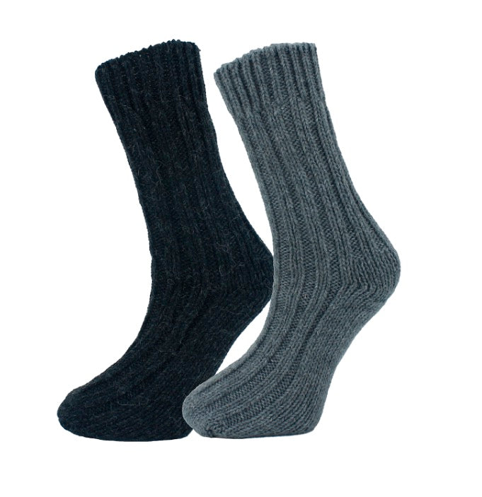 Alpaka Woll Socken Dicker Grobstrick 2er Pack Dick Mega warm