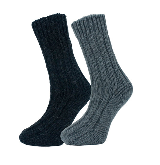 Alpaka Woll Socken Dicker Grobstrick 2er Pack Dick Mega warm
